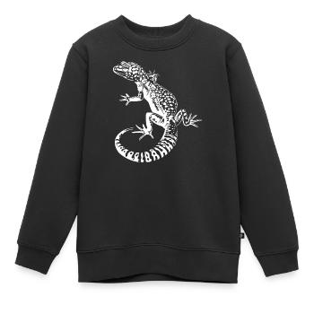 Gecko Leopardgecko Kontrast - Kinder Premium Organic Sweatshirt - Schwarz - Vorne - AI Model Kid Female (0cm)