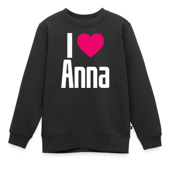 J’aime Anna Coeur Rose J’aime Anna - Sweat Premium enfant bio - noir - Devant - AI Model Kid Female (0cm)