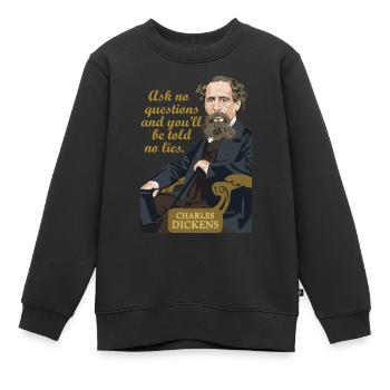 Charles Dickens - Kinder Premium Organic Sweatshirt - Schwarz - Vorne - AI Model Kid Female (0cm)