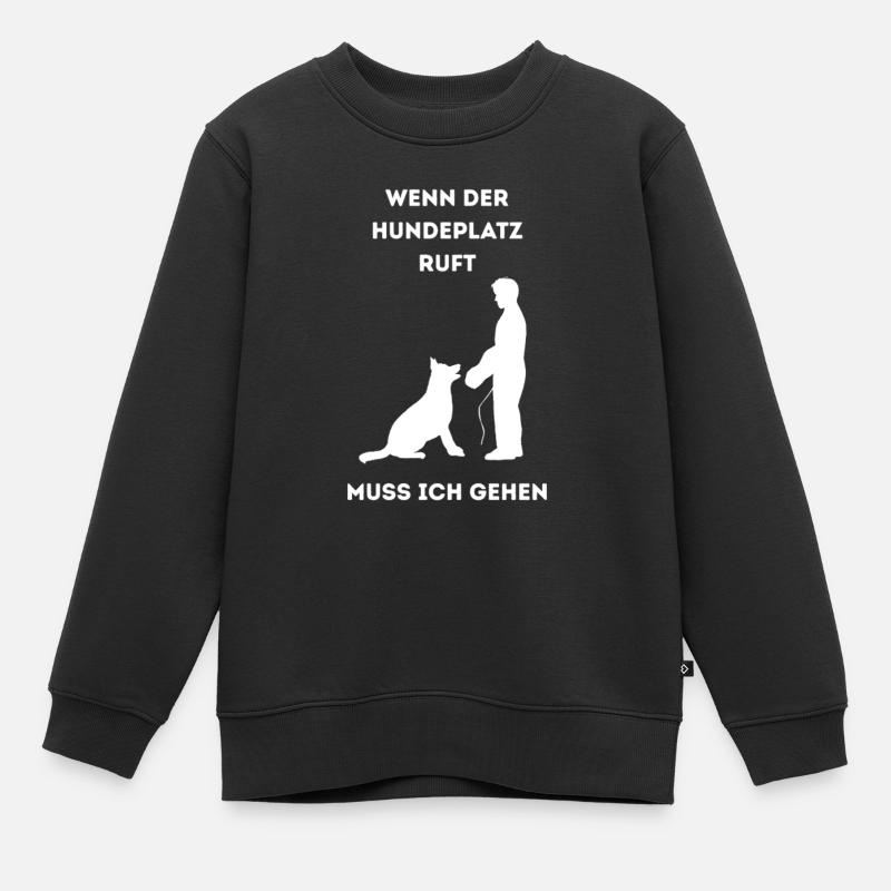 Wenn_der_Hundeplatz_ruft- - Sweat Premium enfant bio - noir