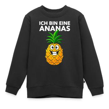 Ananas Kostüm Fasching Karneval Obst verkleiden - Kinder Premium Organic Sweatshirt - Schwarz - Vorne - AI Model Kid Female (0cm)