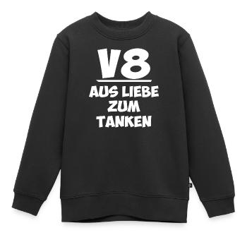 V8 aus Liebe zum Tanken - Kinder Premium Organic Sweatshirt - Schwarz - Vorne - AI Model Kid Female (0cm)