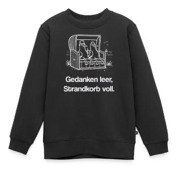 Gedanken leer Strandkorb voll witziges Möwen Meme - Kinder Premium Organic Sweatshirt - Schwarz - Vorne - AI Model Kid Female (0cm)