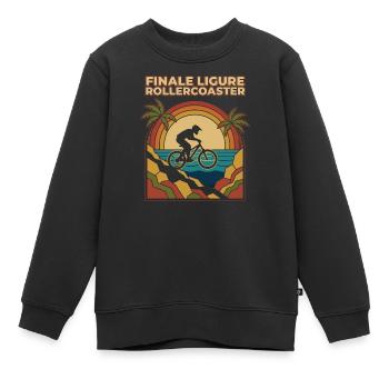 Finale Ligure Achterbahn Retro Enduro MTB - Kinder Premium Organic Sweatshirt - Schwarz - Vorne - AI Model Kid Female (0cm)