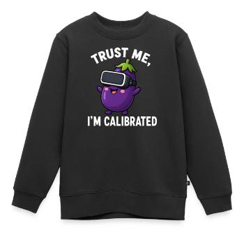 Eggplant Comic Saying Gamer Cartoon - Kids Premium Organic Sweatshirt - black - Front - AI Model Kid Female (0cm)
