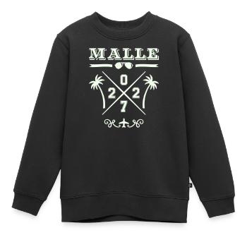 Logo rétro MALLE Strand Cross 2027 - Sweat Premium enfant bio - noir - Devant - AI Model Kid Female (0cm)