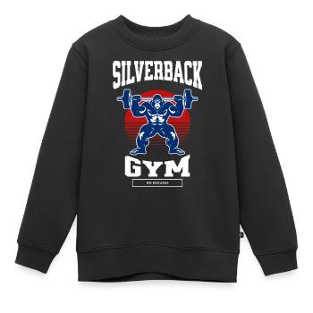 Gym Shirt – Silverback Gym - Kinder Premium Organic Sweatshirt - Schwarz - Vorne - AI Model Kid Female (0cm)