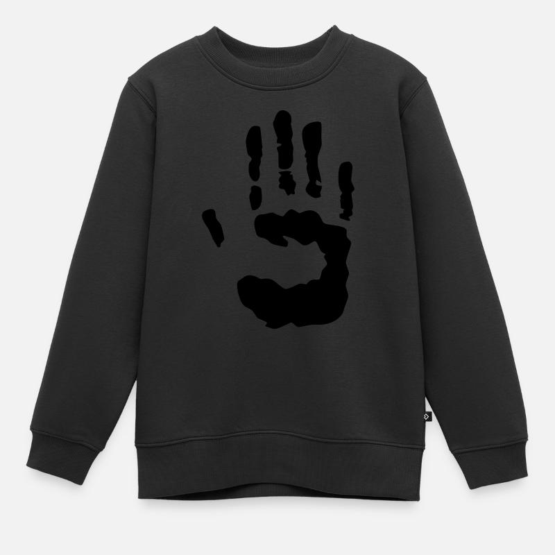 Spuren Hand - Kinder Premium Organic Sweatshirt - Schwarz