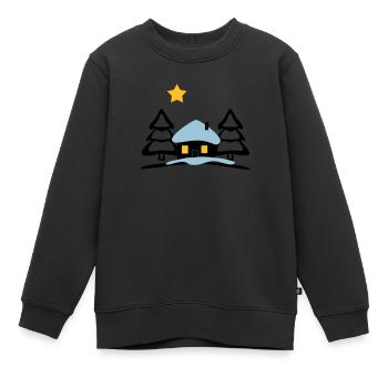 Weihnachten Haus am Nordpol - Kinder Premium Organic Sweatshirt - Schwarz - Vorne - AI Model Kid Female (0cm)