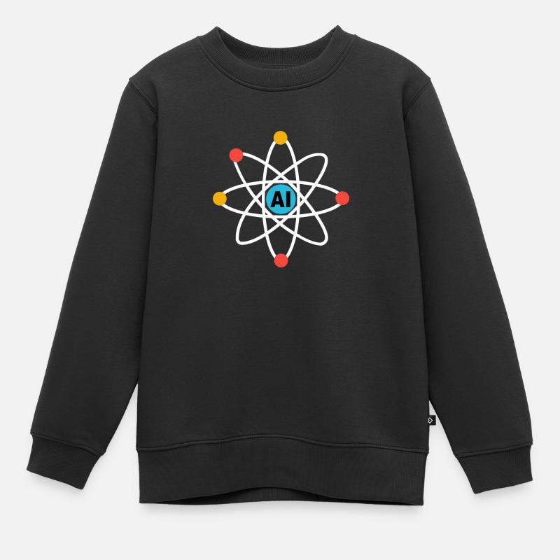 AI Atom - Kids Premium Organic Sweatshirt - black