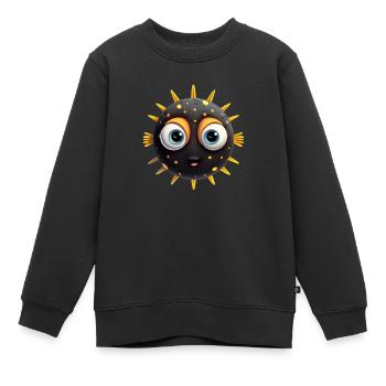 Puffer fish - Kids Premium Organic Sweatshirt - black - Front - AI Model Kid Female (0cm)
