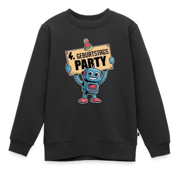 Ich bin 4 Jahre vierter Geburtstag mit Roboter - Kinder Premium Organic Sweatshirt - Schwarz - Vorne - AI Model Kid Female (0cm)