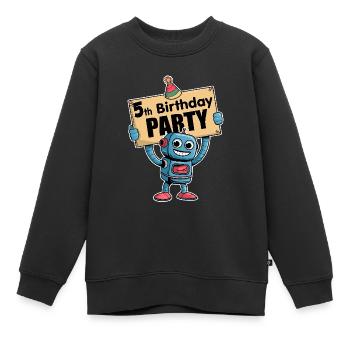 J’ai cinq ans de cinquième anniversaire avec des robots. - Sweat Premium enfant bio - noir - Devant - AI Model Kid Female (0cm)