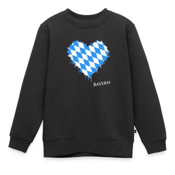 Bayern, Herz, Bavaria, Love, Oberbayern - Kinder Premium Organic Sweatshirt - Schwarz - Vorne - AI Model Kid Female (0cm)