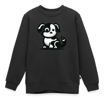 Chien Mignon - Sweat Premium enfant bio - noir - Devant - AI Model Kid Female (0cm)