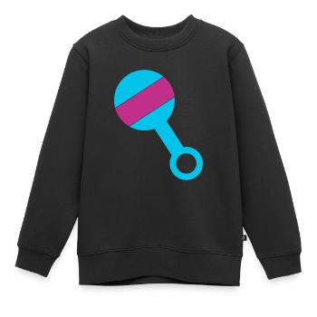 Baby Rassel Schwangerschaft Geschenk Kleinkind - Kinder Premium Organic Sweatshirt - Schwarz - Vorne - AI Model Kid Female (0cm)