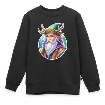 Aquarelles de druide - Sweat Premium enfant bio - noir - Devant - AI Model Kid Female (0cm)