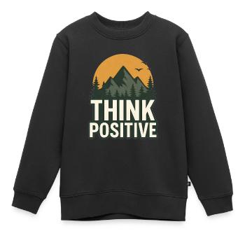 Denken Sie positiv Natur Abenteuer T-Shirt - Kinder Premium Organic Sweatshirt - Schwarz - Vorne - AI Model Kid Female (0cm)
