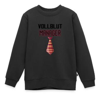 Vollblut Manager - Kinder Premium Organic Sweatshirt - Schwarz - Vorne - AI Model Kid Female (0cm)