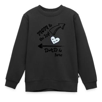 Maman Papa Gauche Droite - Sweat Premium enfant bio - noir - Devant - AI Model Kid Female (0cm)