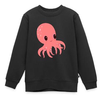 Poulpe doux - Sweat Premium enfant bio - noir - Devant - AI Model Kid Female (0cm)