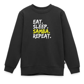 Eat Sleep Samba Repeat Danse Tenue Latine Latino - Sweat Premium enfant bio - noir - Devant - AI Model Kid Female (0cm)