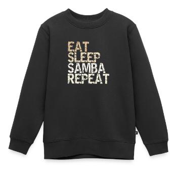 Eat Sleep Samba Repeat vintage danseur sort - Sweat Premium enfant bio - noir - Devant - AI Model Kid Female (0cm)