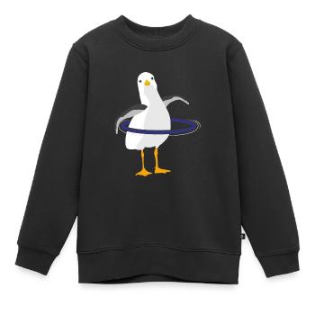 Niedliche Möwe hullern Reifen Reif - Kinder Premium Organic Sweatshirt - Schwarz - Vorne - AI Model Kid Female (0cm)
