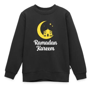 Ramadan Kareem - Kids Premium Organic Sweatshirt - black - Front - AI Model Kid Female (0cm)