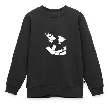 emo - Sweat Premium enfant bio - noir - Devant - AI Model Kid Female (0cm)