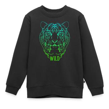 Wild Tigerkopf Skizze - Kinder Premium Organic Sweatshirt - Schwarz - Vorne - AI Model Kid Female (0cm)