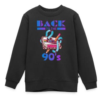 Zurück in die 90er Jahre mit Musikkassette - Kinder Premium Organic Sweatshirt - Schwarz - Vorne - AI Model Kid Female (0cm)