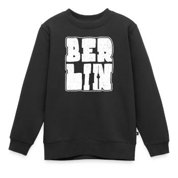 Berlin Souvenir Design Capital Berlin - Sweat Premium enfant bio - noir - Devant - AI Model Kid Female (0cm)