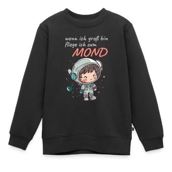 kleiner Astronaut - Kinder Premium Organic Sweatshirt - Schwarz - Vorne - AI Model Kid Female (0cm)