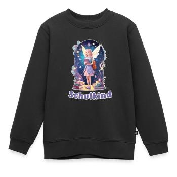 Schulkind - Einschulung - Fee - Erste Klasse - Kinder Premium Organic Sweatshirt - Schwarz - Vorne - AI Model Kid Female (0cm)