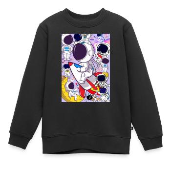 MANQUE D’ESPACE - Sweat Premium enfant bio - noir - Devant - AI Model Kid Female (0cm)