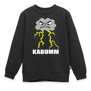 Blitz, Donner, Wetter, Gewitter, Zorn, Wut, Krach - Kinder Premium Organic Sweatshirt - Schwarz - Vorne - AI Model Kid Female (0cm)