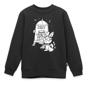 Zeitreisender Zeitreise - Kinder Premium Organic Sweatshirt - Schwarz - Vorne - AI Model Kid Female (0cm)