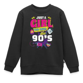 années quatre-vingt-dix - Sweat Premium enfant bio - noir - Devant - AI Model Kid Female (0cm)