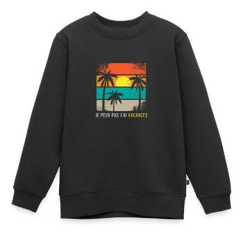 Ich kann nicht Urlaub machen - Kinder Premium Organic Sweatshirt - Schwarz - Vorne - AI Model Kid Female (0cm)