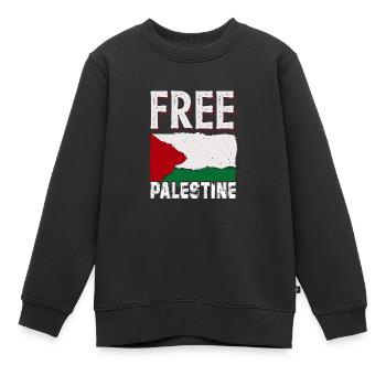 palestine - Sweat Premium enfant bio - noir - Devant - AI Model Kid Female (0cm)