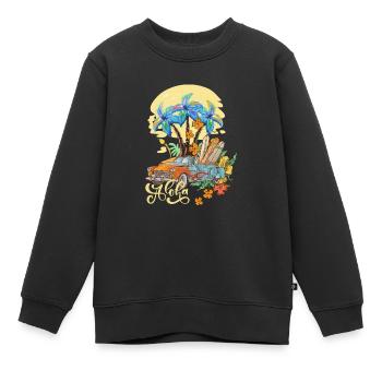 Aloha Sommer Aloha Haweii - Kinder Premium Organic Sweatshirt - Schwarz - Vorne - AI Model Kid Female (0cm)
