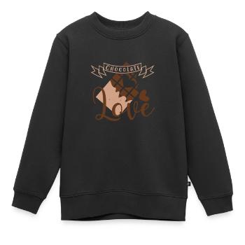Chocolate Chocolate Love - Kids Premium Organic Sweatshirt - black - Front - AI Model Kid Female (0cm)