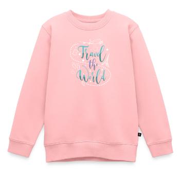 Abenteuer Reisen Präsent Reiseliebhaber - Kinder Premium Organic Sweatshirt - Rosa - Vorne - AI Model Kid Female (0cm)