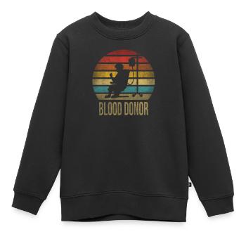 Un donneur de sang donne du sang Donne du sang aujourd’hui fier - Sweat Premium enfant bio - noir - Devant - AI Model Kid Female (0cm)