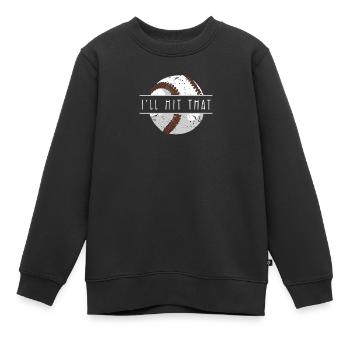 Baseball présent home run joueur de baseball athlète - Sweat Premium enfant bio - noir - Devant - AI Model Kid Female (0cm)