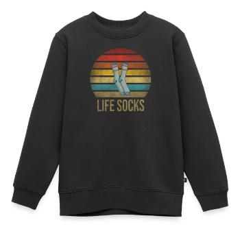 Chaussette Life Chaussettes Rétro Sunset Vintage - Sweat Premium enfant bio - noir - Devant - AI Model Kid Female (0cm)
