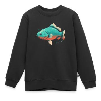 Salzwasserfisch - Kinder Premium Organic Sweatshirt - Schwarz - Vorne - AI Model Kid Female (0cm)