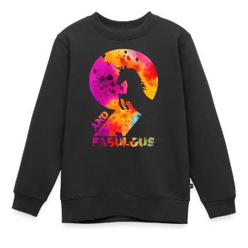 9. GEBURTSTAG EINHORN 9 AND FABULOUS - Kinder Premium Organic Sweatshirt - Schwarz - Vorne - AI Model Kid Female (0cm)