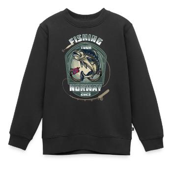 Norway Fishing Tour - 2025 - Kinder Premium Organic Sweatshirt - Schwarz - Vorne - AI Model Kid Female (0cm)